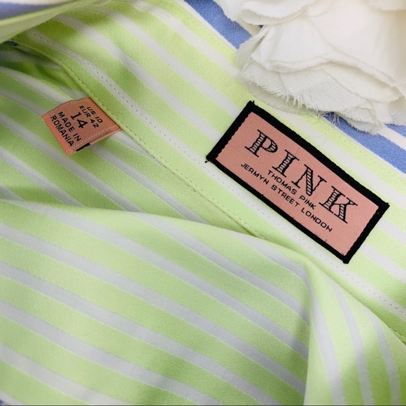 Thomas Pink Pin Striped Button Down Collar shirt - Picture 8 of 8